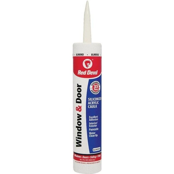 Red Devil 0 Siliconized Acrylic Caulk, Almond, 20 to 180 deg F, 101 ...