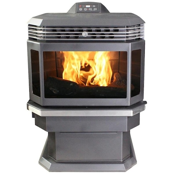 Us Stove Co 5660 Bay Front Pellet Stove, 2414 in W, 2614 in D, 3012 in H,  2200 sqft Heating, Steel, Black AP5660/5660 | Zoro