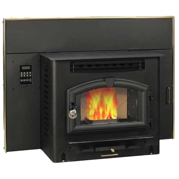 Us Stove Co Corn and Pellet Fireplace Insert Stove, 2734 in W, 31 in D,  2334 in H, 2200 sqft Heating, Steel 6041I | Zoro