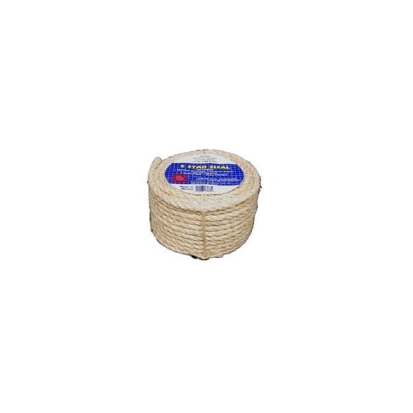 T.W Evans Cordage Co. Cuerda de sisal trenzada, 23-410, 3/8 pulgadas por 100 pies, bronceado, una sola pieza