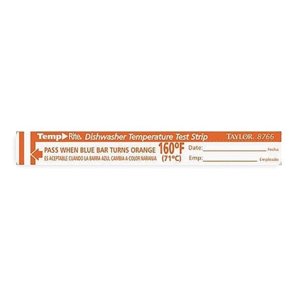 Taylor Dishwasher Test Strip, PK25, Standards FDA 8766 Zoro