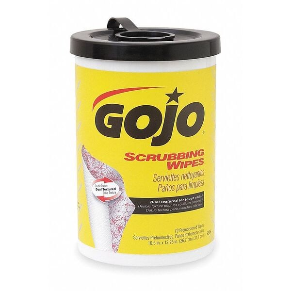 Gojo Hand Cleaning Wipes, White/ Red, Bucket, Dual Textured, 72 Wipes