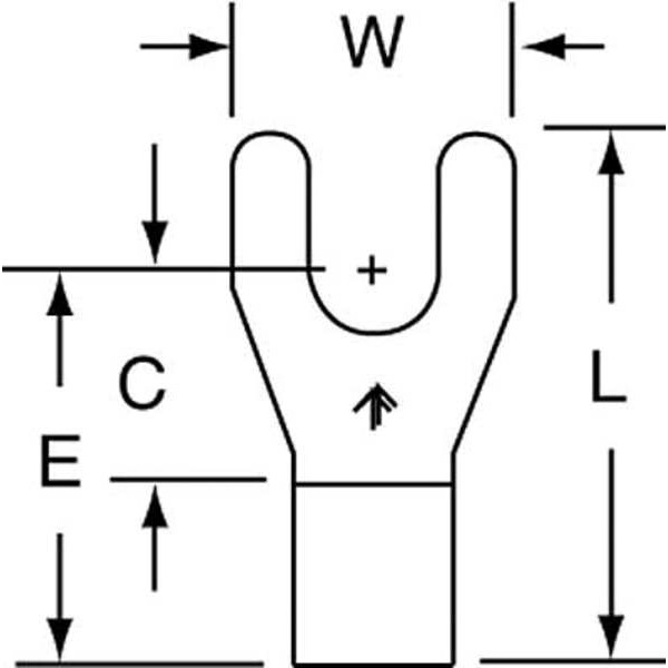 3M 1210 AWG NonInsulated Fork Terminal 8 Stud PK500 M108FK Zoro