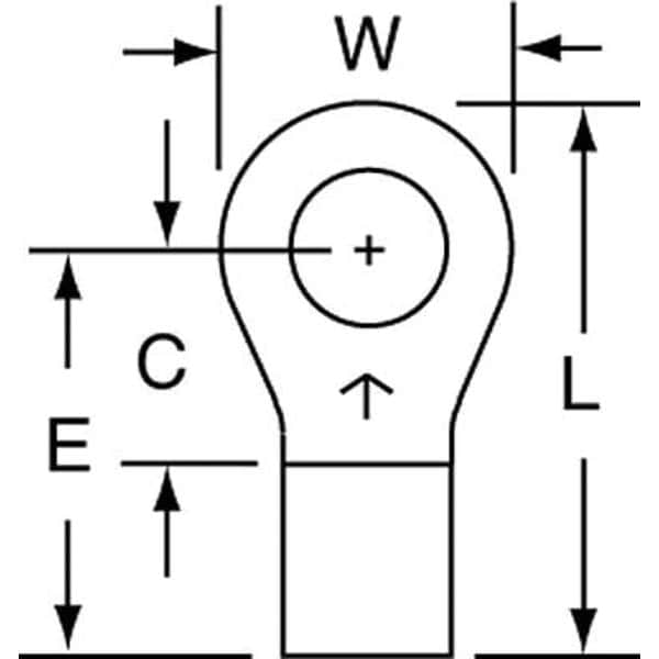 3M 1210 AWG NonInsulated Ring Terminal 10 Stud PK500 M1010RK Zoro