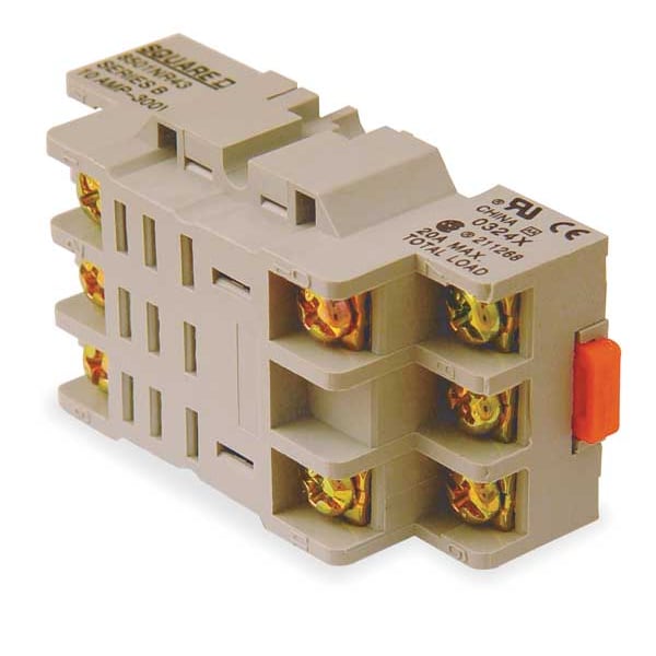 Schneider Electric Rlay Socket, Standrd, Square, 11 Pin, 250VAC 8501NR43