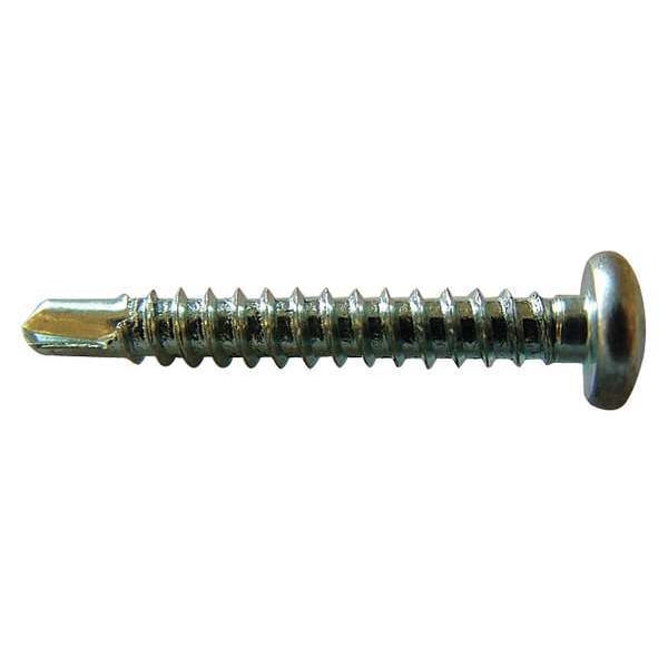 Zoro Select Self-Drilling Screw, #12 x 3/4 in, Zinc Plated Steel Pan Head Phillips Drive, 2600 PK B31820.021.0075