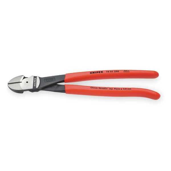 Knipex 10 in 74 High Leverage Diagonal Cutting Plier Standard Cut Oval Nose Uninsulated 74 01 250 SBA