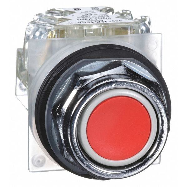 Schneider Electric Non-Illuminated Push Button, 30 mm, 1NO/1NC, Red 9001KR1RH13