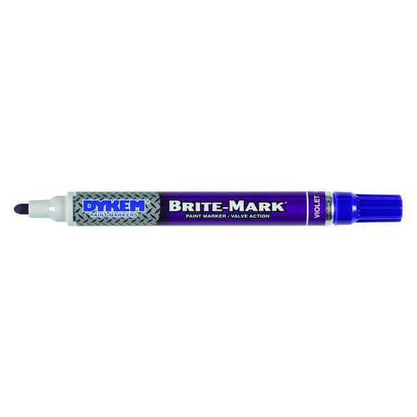 Dykem Permanent Permanent Paint Marker/Valve Action, Medium Tip, Violet Color Family, Paint 84019