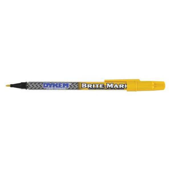 Dykem Paint Marker, Fine Tip, Yellow Color Family, Paint 41006 Zoro