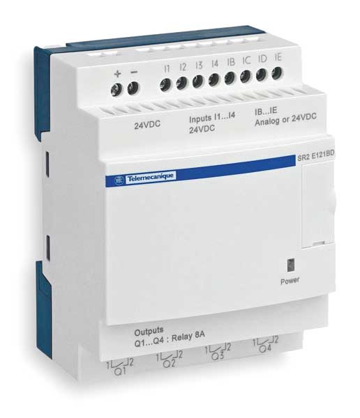 Schneider Electric Logic Relay, 24VDC, Without Display SR2D101BD
