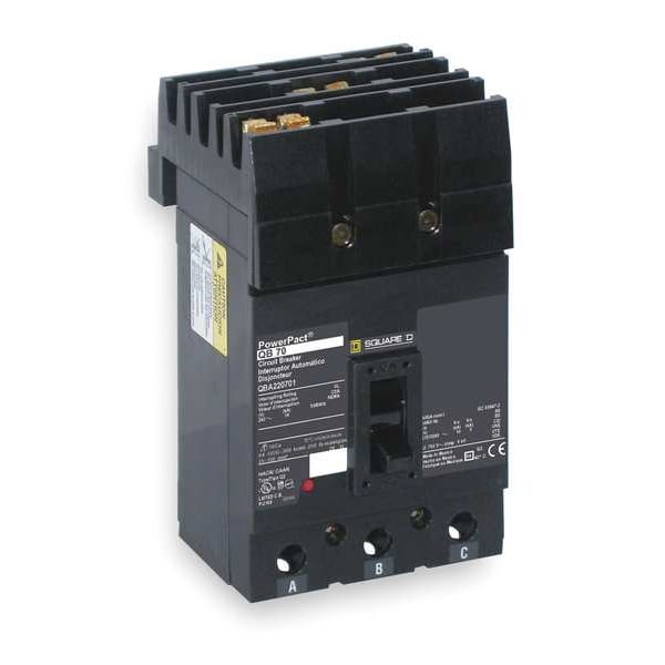 Square D Molded Case Circuit Breaker, 90 A, 240V AC, 3 Pole, I-Line Mounting Style, QD Series QDA32090