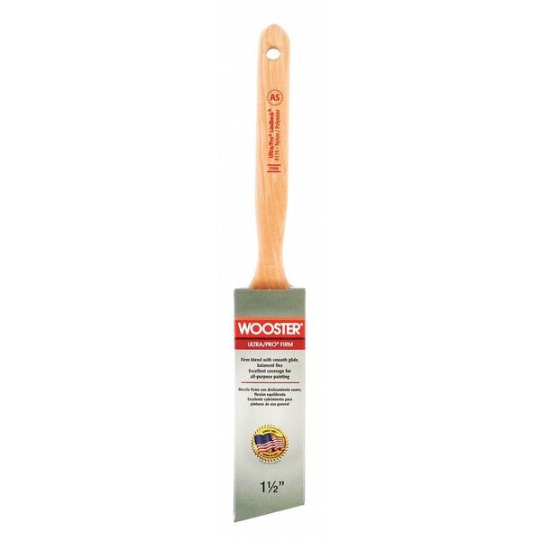 Wooster 11/2" Angle Sash Paint Brush, Nylon/Polyester Bristle, Wood
