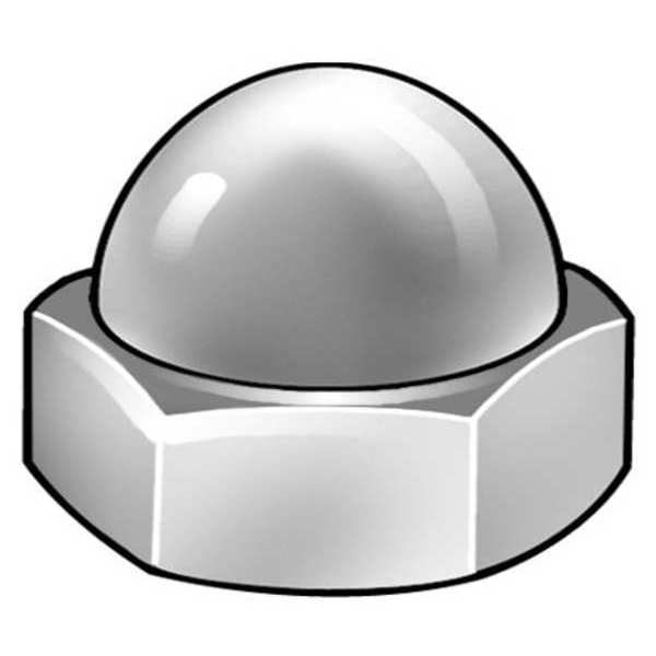 Zoro Select Standard Crown Cap Nut, M6-1.00, 18-8 Stainless Steel, Plain, 12 mm H, 20 PK DN7X00600-020P1