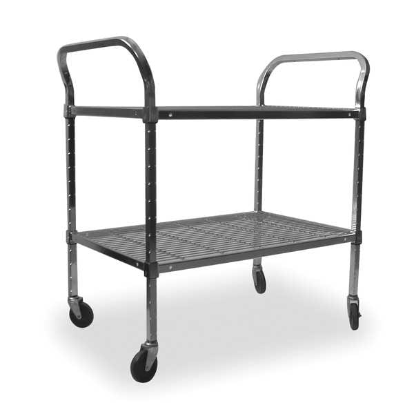 Zoro Select Wire Cart, 2 Shelf, 60x18x39, Zinc 2HDF6