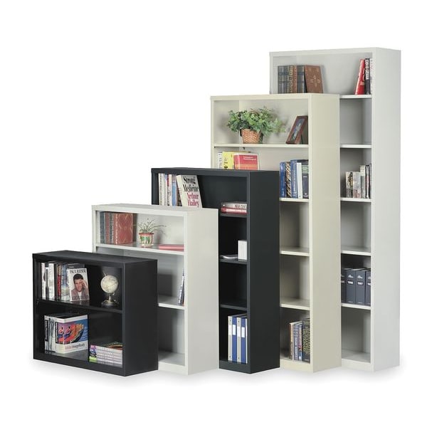 Zoro Select 2-Shelf Stationary Bookcase, 30"x34-1/2" Putty 2HFH2