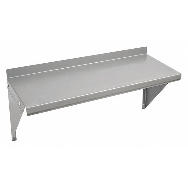 Zoro Select Steel Wall Shelf, 12"D x 24"W x 11-1/2"H, Silver 2HFX9