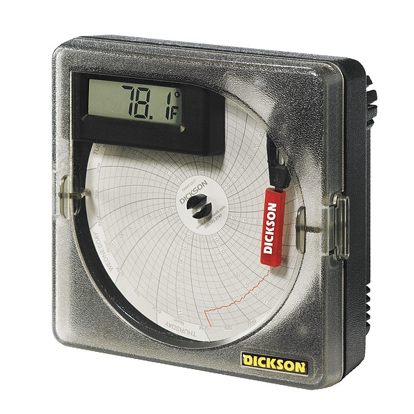 Dickson Recorder, Temp, 4 In, 0 to 100 F, Display SL4100