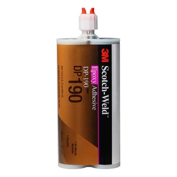3M Epoxy Adhesive, DP190 Series, Gray, 101 Mix Ratio, 12 hr Functional
