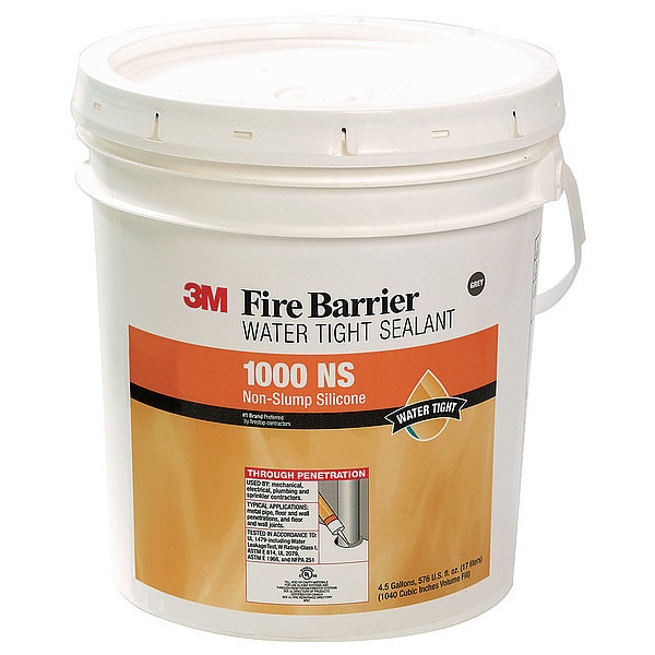 3M Fire Barrier Sealant, 41/2 gal., Gray 1000N/S4.5GAL Zoro