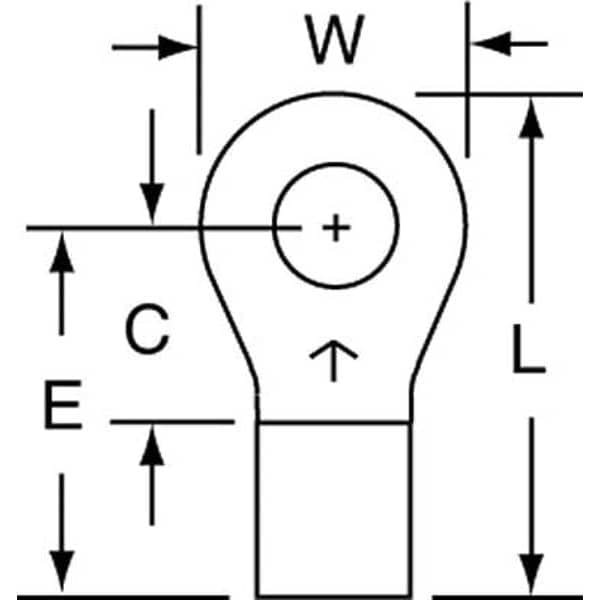 3M 1210 AWG NonInsulated Ring Terminal 8 Stud PK500 M108RK Zoro