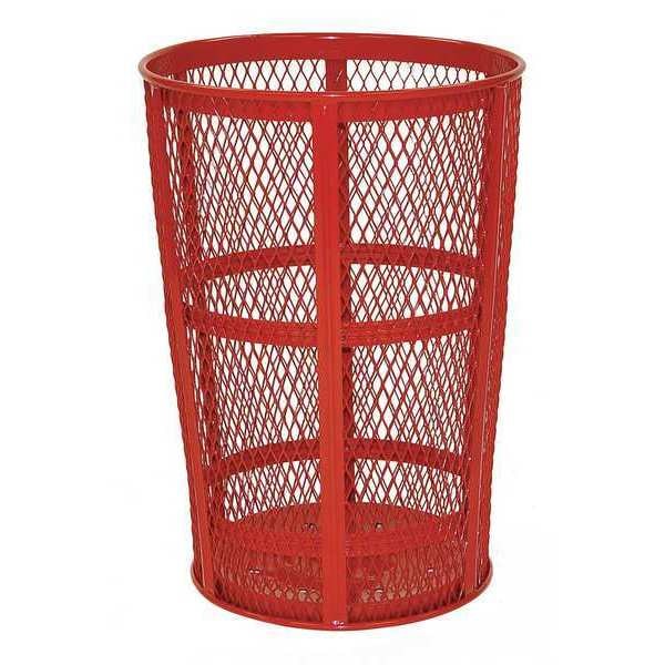 Rubbermaid Commercial 45 gal. Round Ash/Trash Can, Red, 24" Dia, None, Steel FGSBR52RD