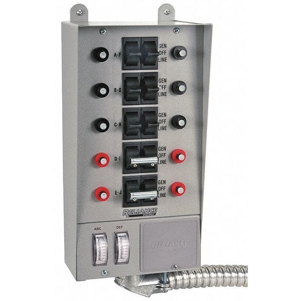Reliance Manual Transfer Switch, 60A, 125/250V 30310A Zoro