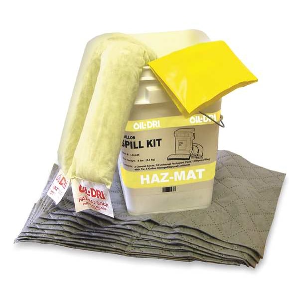 OilDri Spill Kit, Absorbs 4 gal. Universal, , White L91435 Zoro