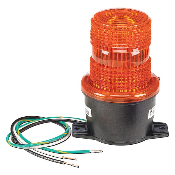 Federal Signal Warning Light, Amber, Steady Burn LED, 24V DC, Not ...