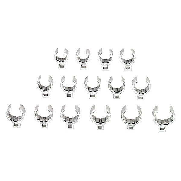 PROTO 3/8" Drive Crowfoot Wrench Hex Socket Set, 14 Pieces SAE, For Humvee M998