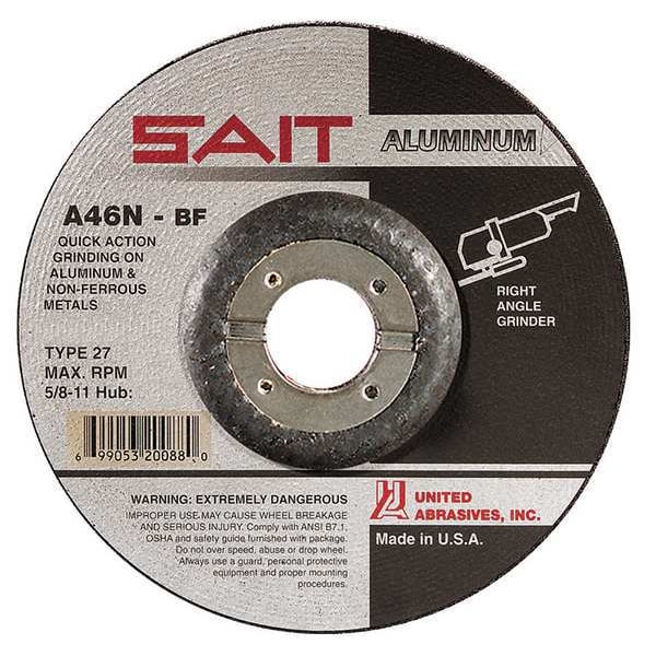 UNITED ABRASIVES-SAIT Depressed Center Wheels, 27, 4-1/2