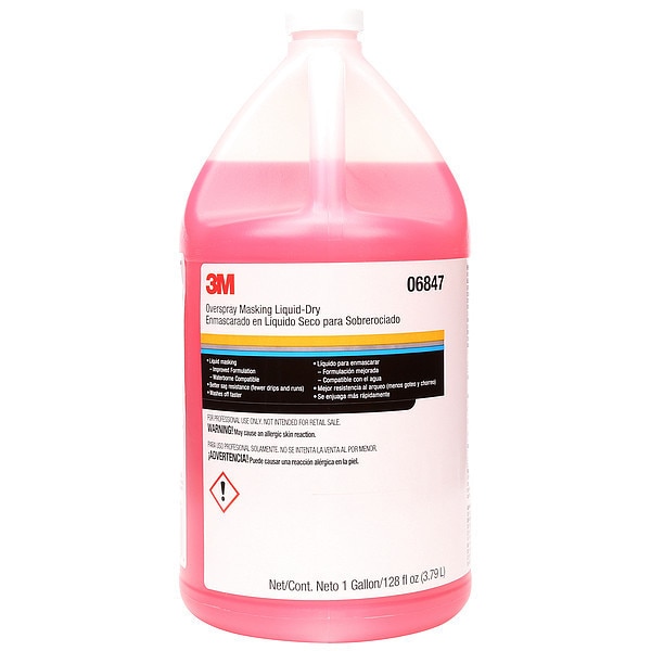 3M 1 Gal. Overspray Masking Liquid Dry Bottle, Red, - 06847