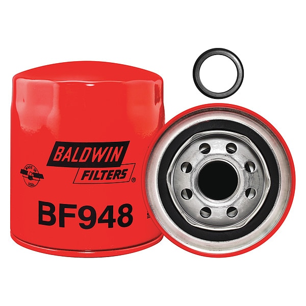 Baldwin Filters Fuel Filter, 4-3/8 x 3-25/32 x 4-3/8 In