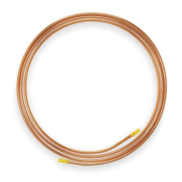 Streamline Coil Copper Tubing, 1/8 in Outside Dia, 50 ft Length, Type ACR D 02050 Zoro