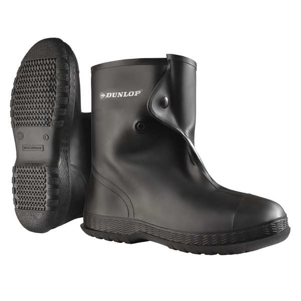 Dunlop Overboot, MId-Calf, Cleated Sole, Button Tab Closure