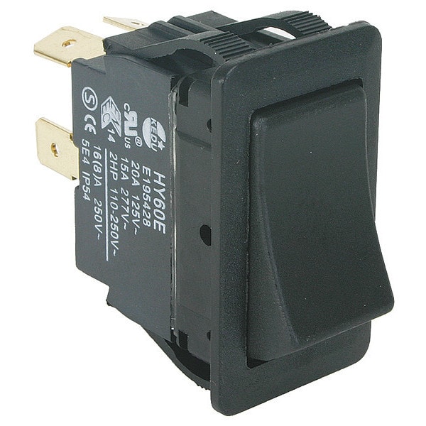 Power First Rocker Switch, DPST, 4 Connections 2LNF4 Zoro