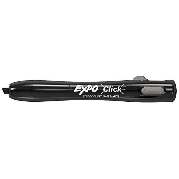 Expo Retractable, Low Odor Dry Erase Marker, Chisel Tip Black PK12