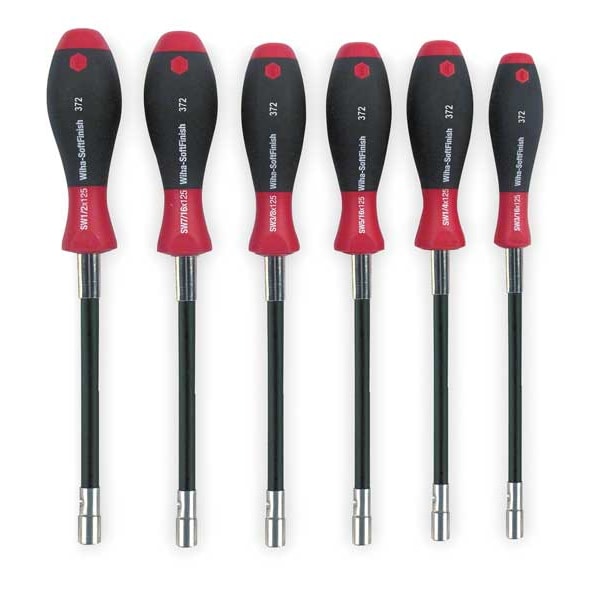 Wiha Nut Driver Set, 7 Pieces, Metric, Flexible 37291 Zoro