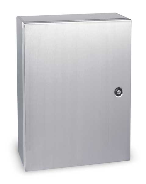 Wiegmann 304 Stainless Steel Enclosure, 16 in H, 12 in W, 6 in D, 12, 3R, 4, 4X, Hinged N412161206SSC