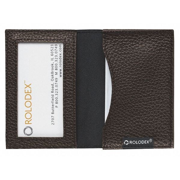 Rolodex Business Card Book, 36 Cards, Bwn, Leather 76653 Zoro