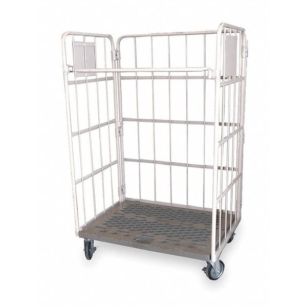 Dayton Stock Cart With 3-Sides, 1100 lbs., Gray 2PLF3