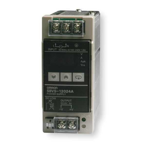 Omron DC Power Supply, 24VDC, 5A, 50/60Hz S8VS-12024A | Zoro