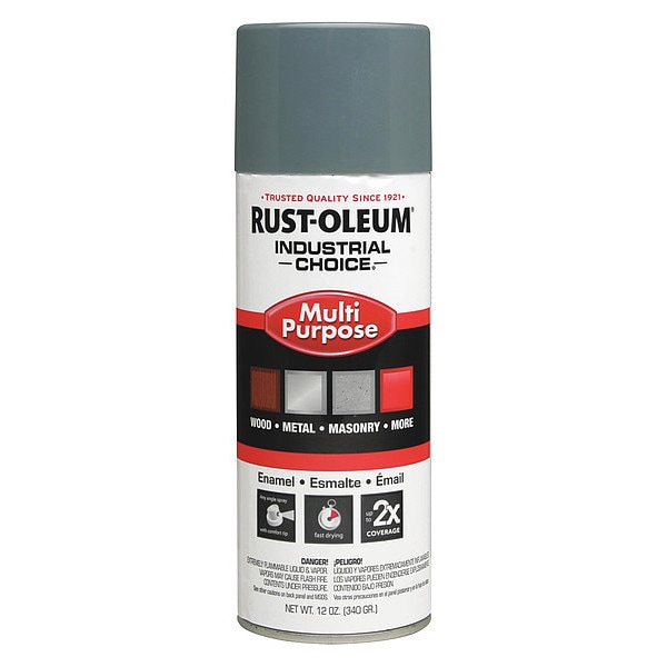 Rust-Oleum Spray Paint, ANSI 49 Medium Light Gray, Gloss, 12 oz. 214646