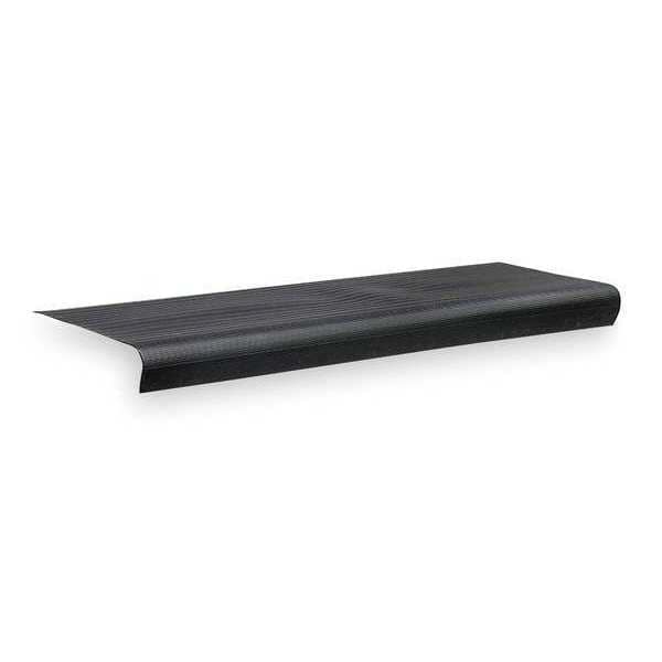 Zoro Select Stair Tread Cover, Black, 24in W, Vinyl 2RRX6 Zoro