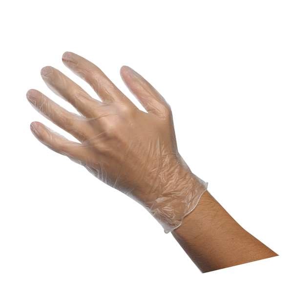 Duratouch Vinyl Disposable Gloves, PVC, Powder Free, Clear, M, 100 PK 34-725