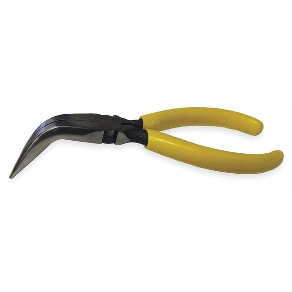 Jonard Tools 6 3/8 in Bent Long Nose Plier Ergonomic With Dipped Plastic Grips Handle JIC-3026