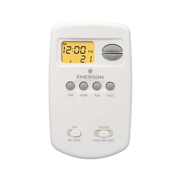 Emerson Thermostat, 52 Programs, 1 H 1 C, Battery, 24VAC 1E78151 Zoro