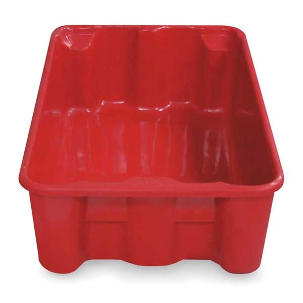 Molded Fiberglass Stack & Nest Container, Red, Fiberglass Reinforced Composite, 19 3/4 in L, 12 1/2 in W, 6 in H 7803085280