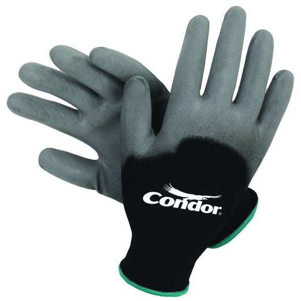 Condor Coated Gloves, Polyurethane, Smooth, 3/4 Dip, 1