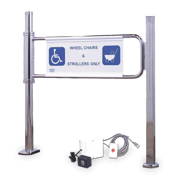Turnstile Magnetic Locking Right Hand Gate, Mirror, 1-Way 2042-M